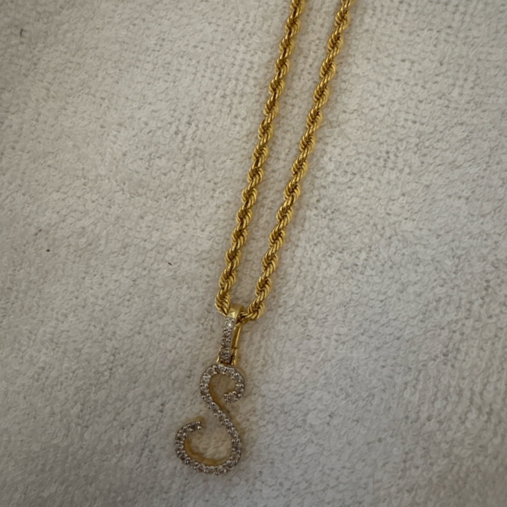 Gold Initial Pendant Necklace